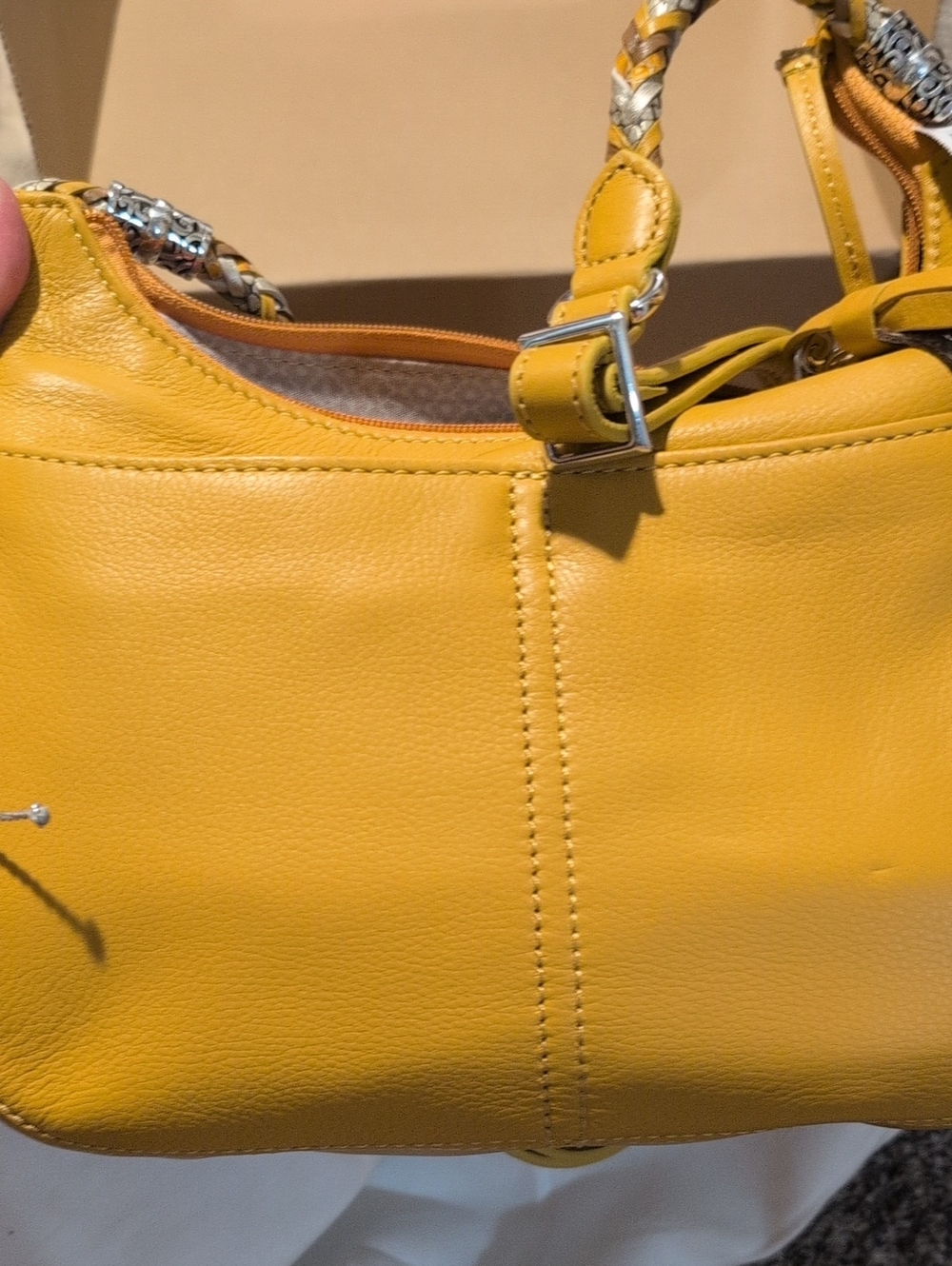 Brighton Yellow Leather Shoulder Bag with Heart Charm - Picture 2 of 9